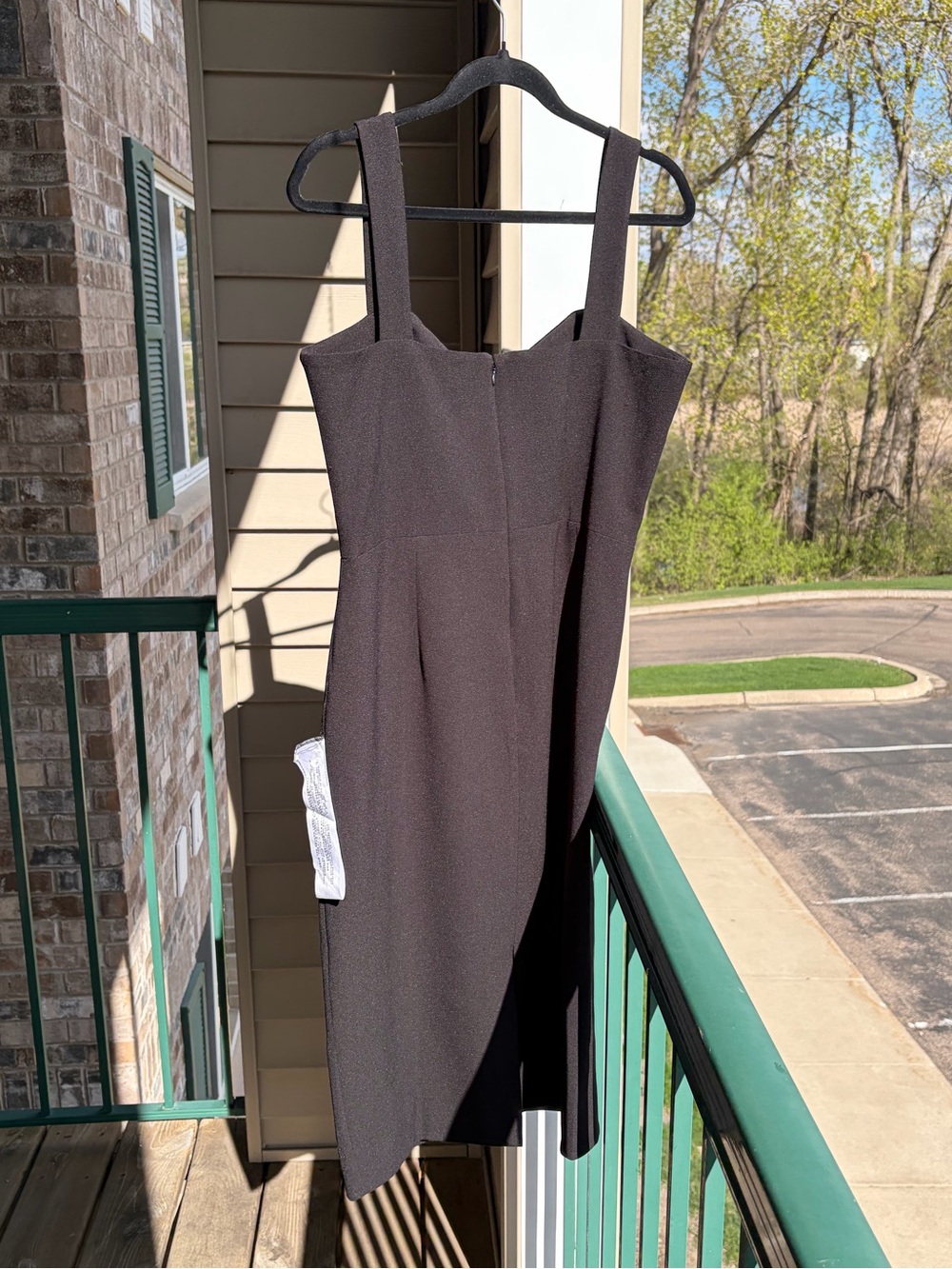 🆕🖤Dress The Population Black Bodycon Midi Dress XL Cocktail Evening Elegant - Picture 5 of 16